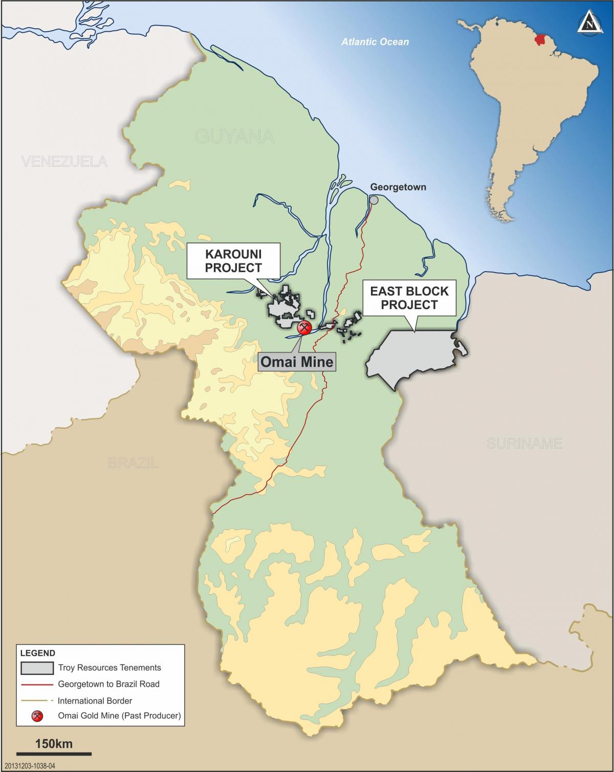 mapa de la Guaiana mostrant recursos minerals