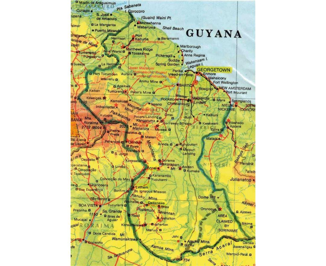 mapa de la Guaiana àfrica