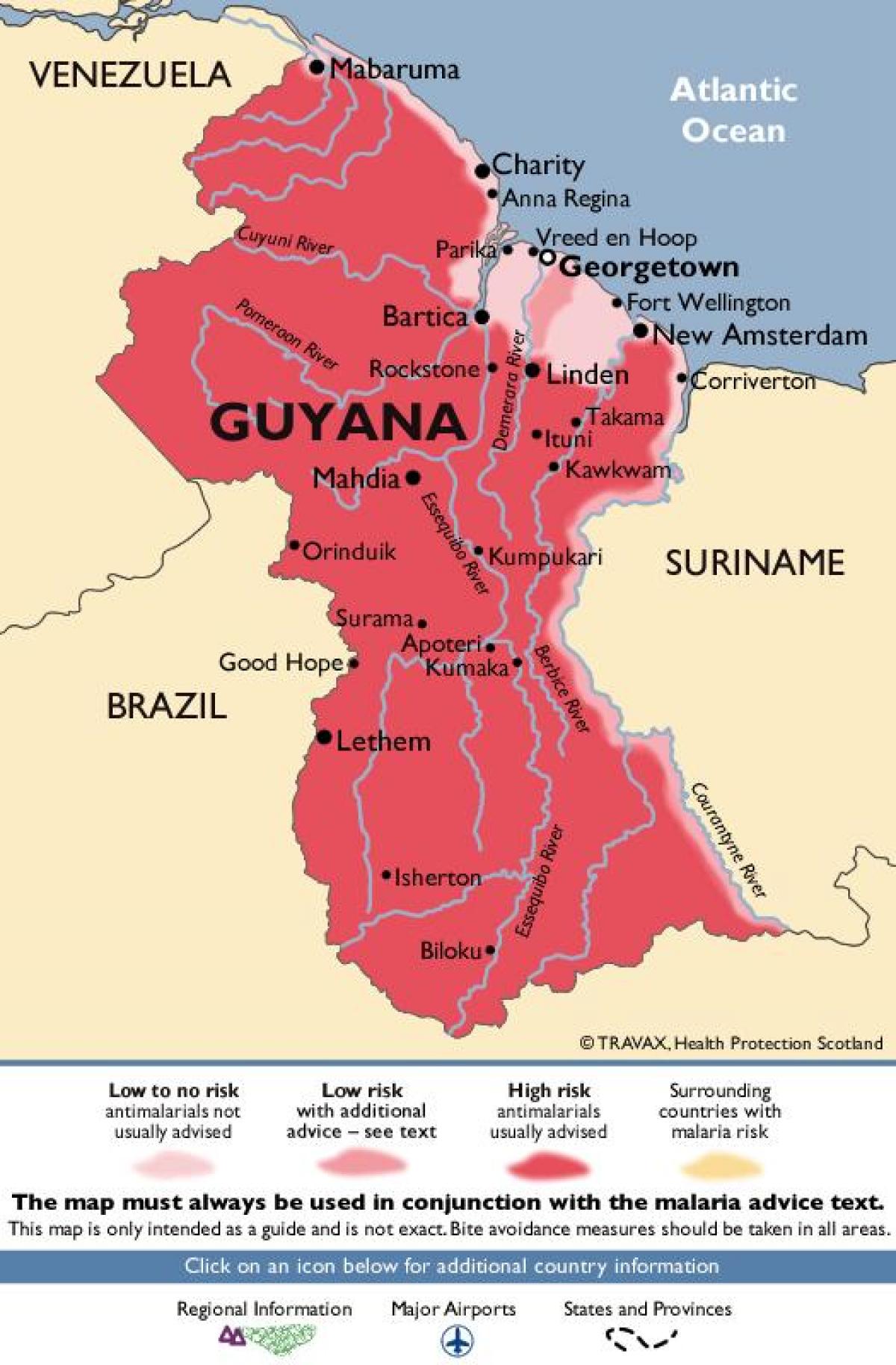 el mapa de la Guaiana