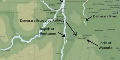 Mapa de essequibo costa Guaiana