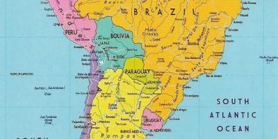 Mapa de la Guaiana amèrica del sud 