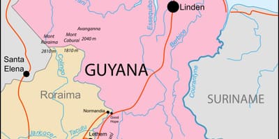Mapa de la Guaiana ubicació al món