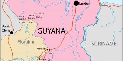 Mapa de la Guaiana ubicació al món