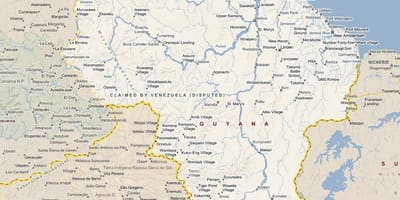 Mapa de la Guaiana carretera