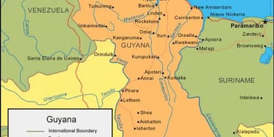 Mapa de la Guaiana política 