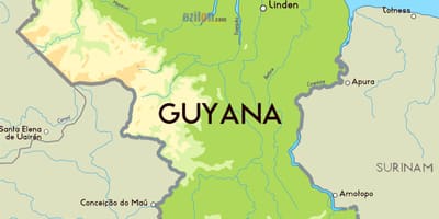 Mapa de mapa físic de la Guaiana